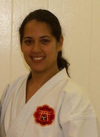 Michele Elefante Sensei in a white karate gi